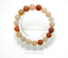 Load image into Gallery viewer, Orange White Agate Natural Gemstone Stretch Elastic Cord Bracelet