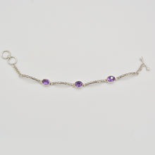 Load image into Gallery viewer, Amethyst Sterling Silver Toggle Clasp Bracelet