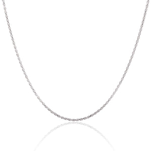 2MM Sterling Silver Rope Chain with Lobster Claw Clasp 16-36"