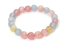 Load image into Gallery viewer, Rainbow Agate Faceted Round Gemstone Beads Stretch Bracelet- Snobpgb157