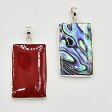Load image into Gallery viewer, Mother of Pearl, Abalone and Coral Double Sided Pendant