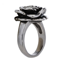 Load image into Gallery viewer, Designer Stainless Steel Rose Ring Sizes 5 through 10