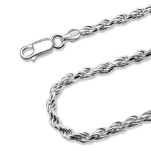 Load image into Gallery viewer, 925 Sterling Silver 2.5MM Rope Chain Nickel Free Italian Crafted Necklace for Women and Men 16 - 36&quot;