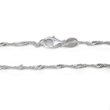 Load image into Gallery viewer, 1.2MM Sterling Silver Singapore Chain with Lobster Claw Clasp