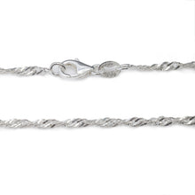 Load image into Gallery viewer, 2MM Sterling Silver Singapore Chain with Lobster Claw Clasp