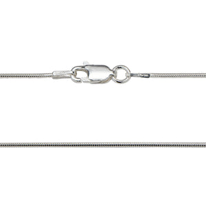 1MM Sterling Silver Snake Chain with Lobster Claw Clasp