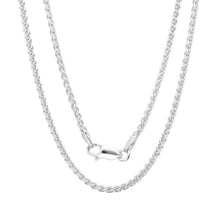 Load image into Gallery viewer, 925 Sterling Silver Wheat Chain 1.5MM or 2MM Lobster Claw Clasp 16-30&quot;