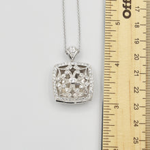 Load image into Gallery viewer, Sterling Silver Locket with Cubic Zirconia (CZ) Square shape