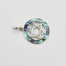 Load image into Gallery viewer, Sterling Silver Star of David Pendant with either Abalone, Mother of Pearl or Red Coral