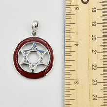 Load image into Gallery viewer, Sterling Silver Star of David Pendant with either Abalone, Mother of Pearl or Red Coral