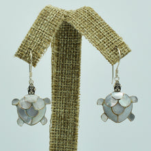 Load image into Gallery viewer, Sterling Silver Turtle Earrings in Abalone or Coral or Mother of Pearl