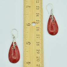 Load image into Gallery viewer, Coral and Sterling Silver earrings