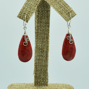 Coral and Sterling Silver earrings