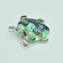 Load image into Gallery viewer, Sterling Silver Turtle Pendant / Pin or Brooch - Abalone, Coral or Mother of Pearl