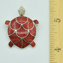 Load image into Gallery viewer, Sterling Silver Turtle Pendant / Pin or Brooch - Abalone, Coral or Mother of Pearl