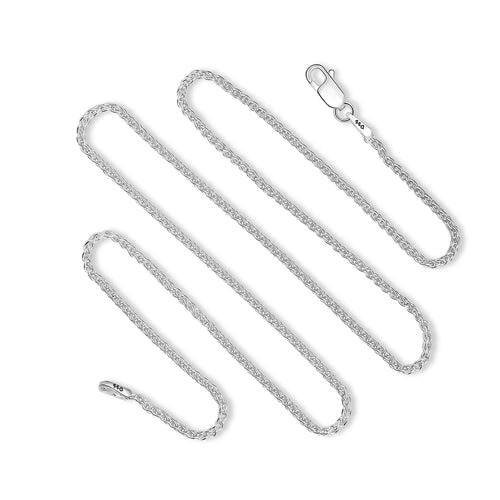 925 Sterling Silver Wheat Chain 1.5MM or 2MM Lobster Claw Clasp 16-30