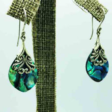 Load image into Gallery viewer, Abalone and Sterling Silver Earrings