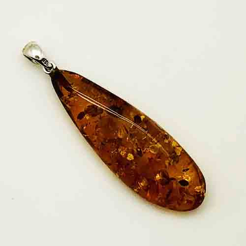 Amber and Sterling Silver Pendant