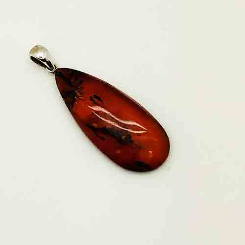 Amber and Sterling Silver Pendant