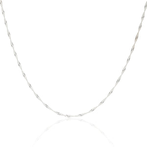 2MM Sterling Silver Singapore Chain with Lobster Claw Clasp